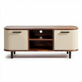 Meuble tv en bois avec portes en façade beige dimensions 100 x 40 x 50cm