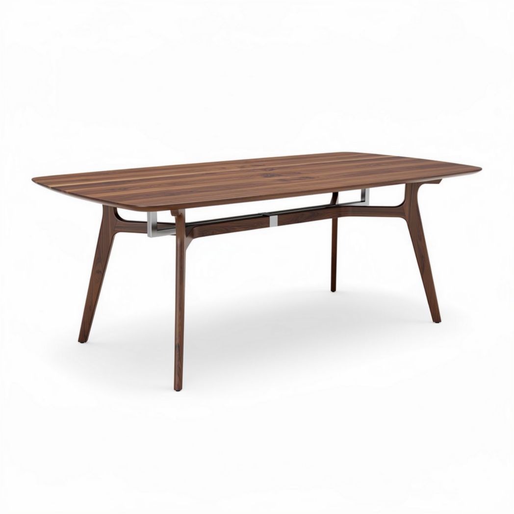 Table en bois de noyer 180 x 90 x 75 cm pour salle à manger moderne