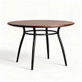 Table ronde en bois avec pieds en métal noir diamètre 75 cm hauteur 75 cm