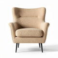 Fauteuil en tissu beige avec pieds en métal dimensions 80 x 70 x 85cm